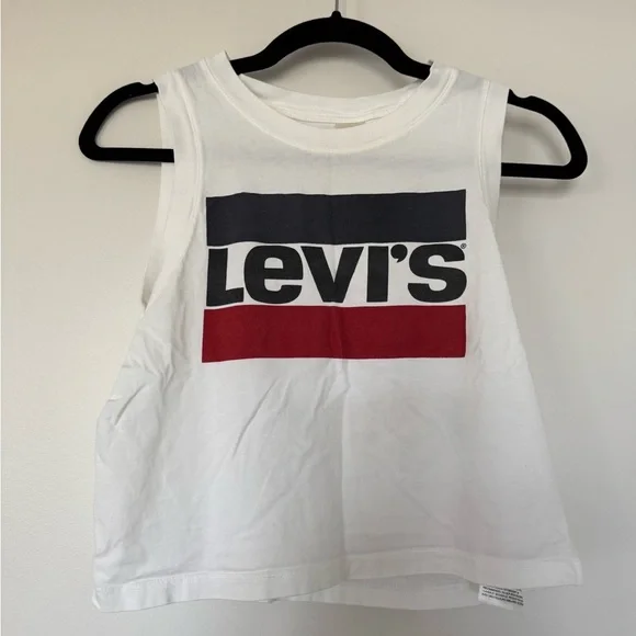 Levi's White Sleeveless Crop Top with Logo - Picture 2 of 3